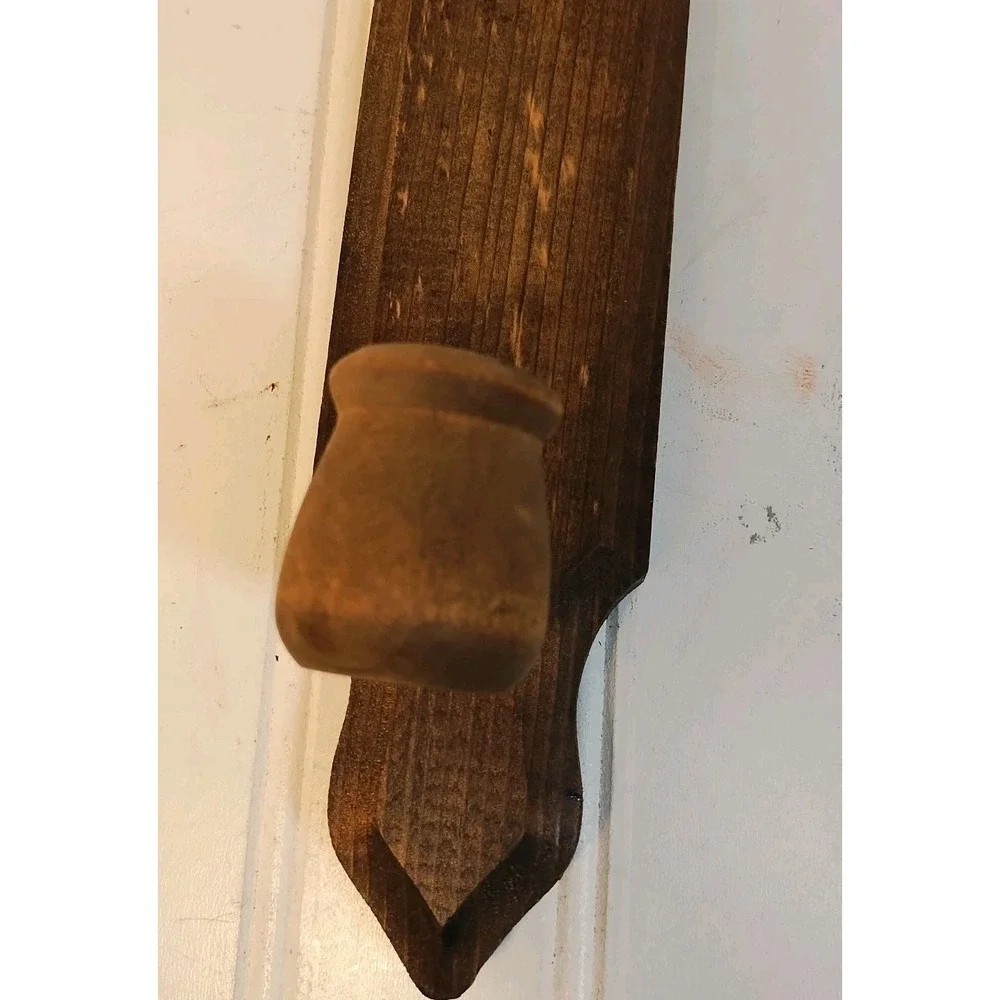 Vtg Wood Wall Candle Sconce Pair Cottage Rustic Farmhouse Country Core MCM Folk